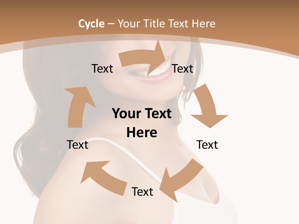 A Woman In A White Tank Top Is Smiling PowerPoint Template