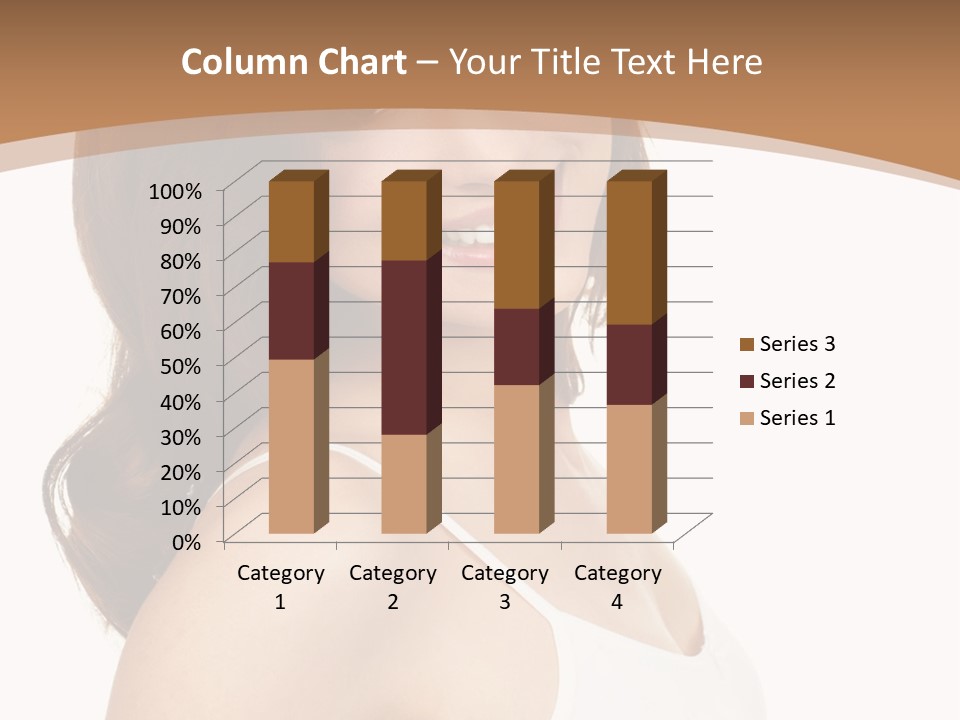 A Woman In A White Tank Top Is Smiling PowerPoint Template