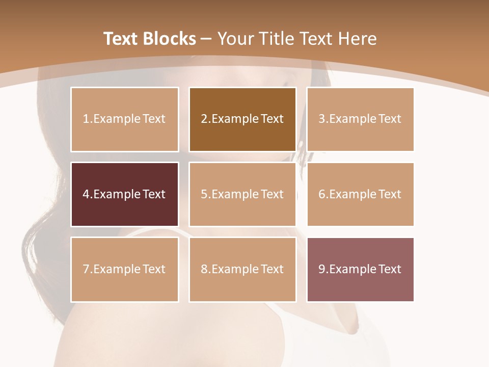 A Woman In A White Tank Top Is Smiling PowerPoint Template