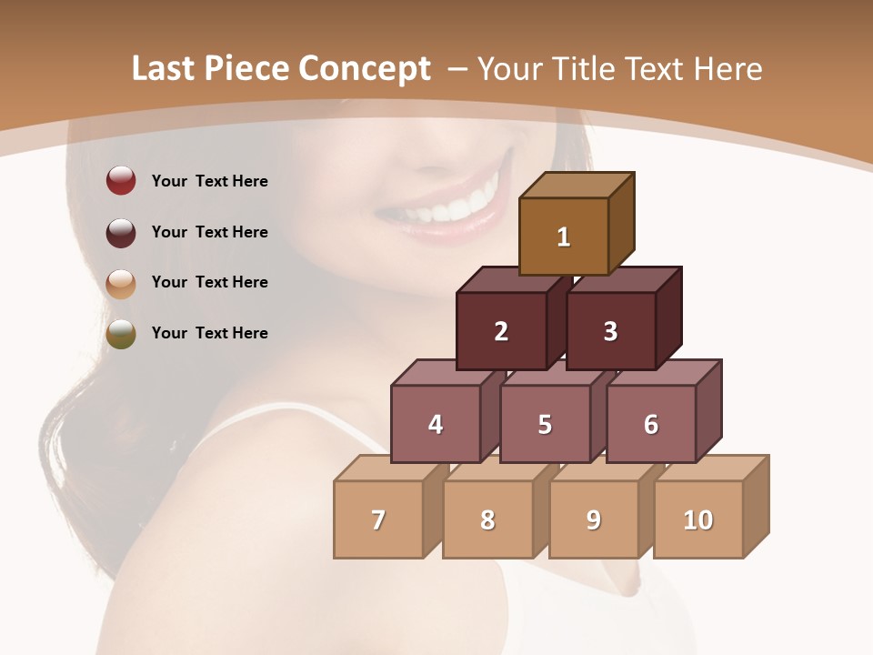 A Woman In A White Tank Top Is Smiling PowerPoint Template