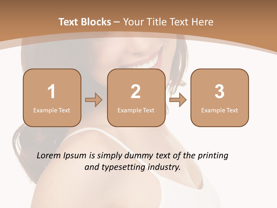 A Woman In A White Tank Top Is Smiling PowerPoint Template