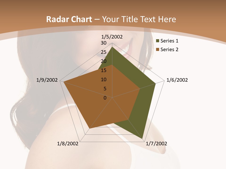 A Woman In A White Tank Top Is Smiling PowerPoint Template