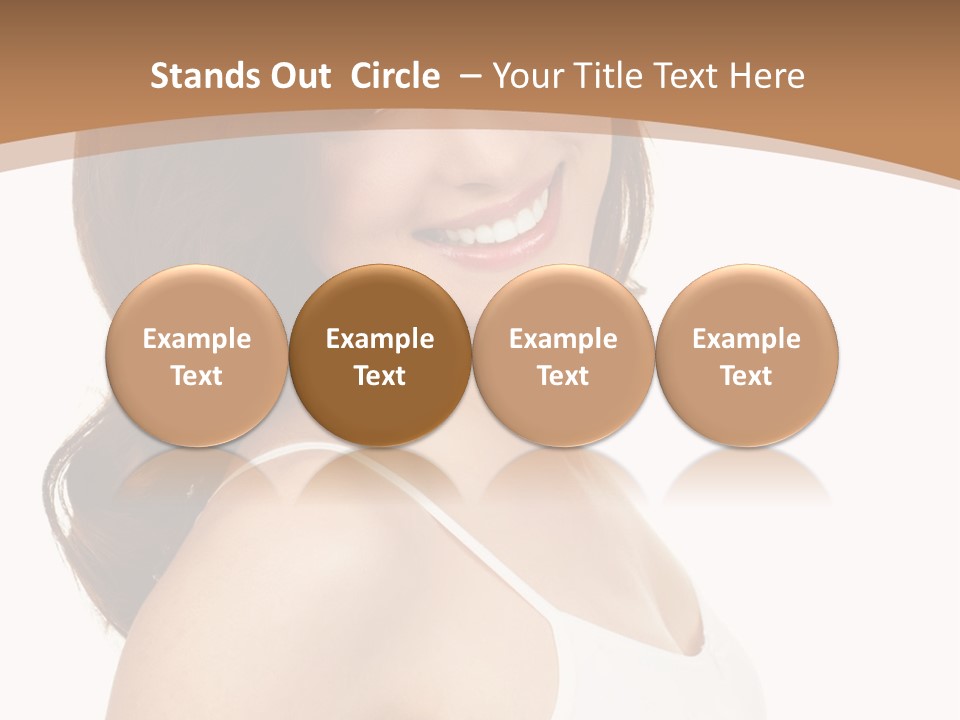 A Woman In A White Tank Top Is Smiling PowerPoint Template