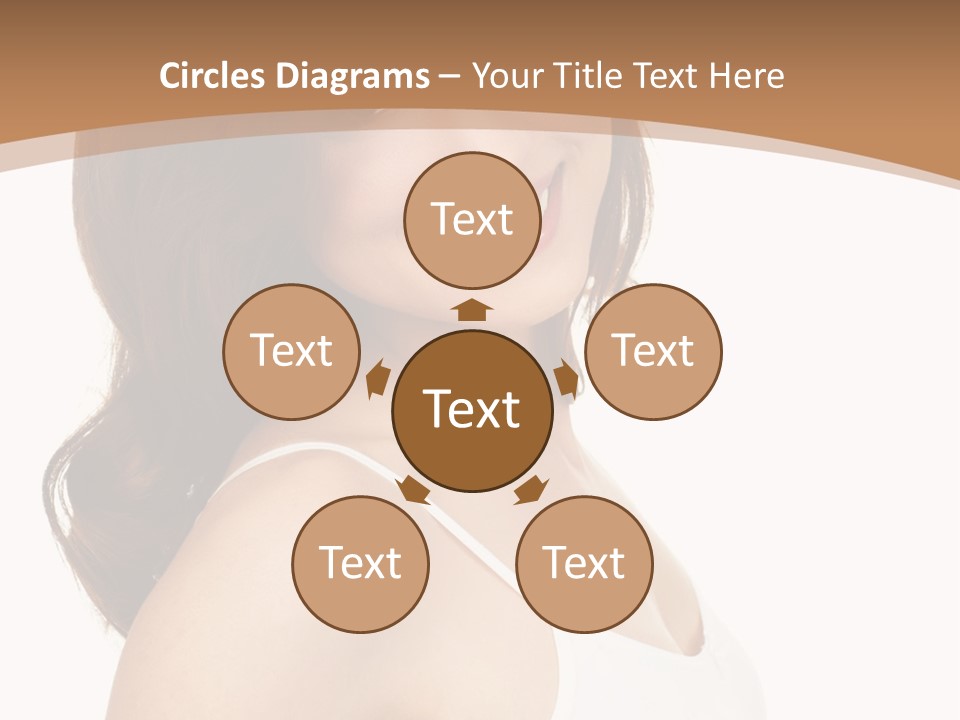 A Woman In A White Tank Top Is Smiling PowerPoint Template