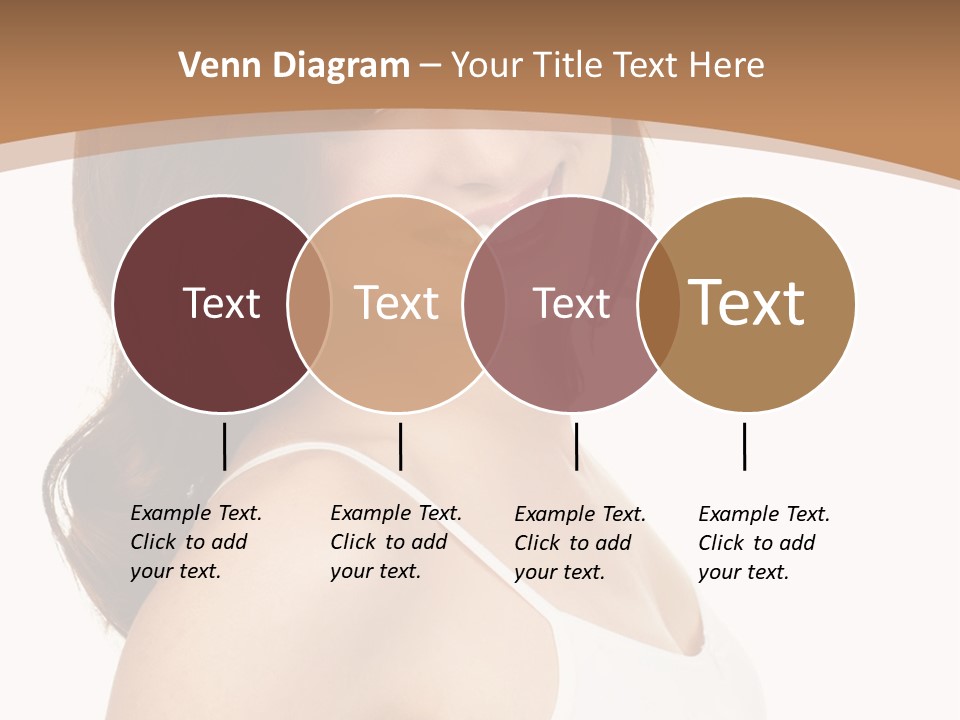 A Woman In A White Tank Top Is Smiling PowerPoint Template