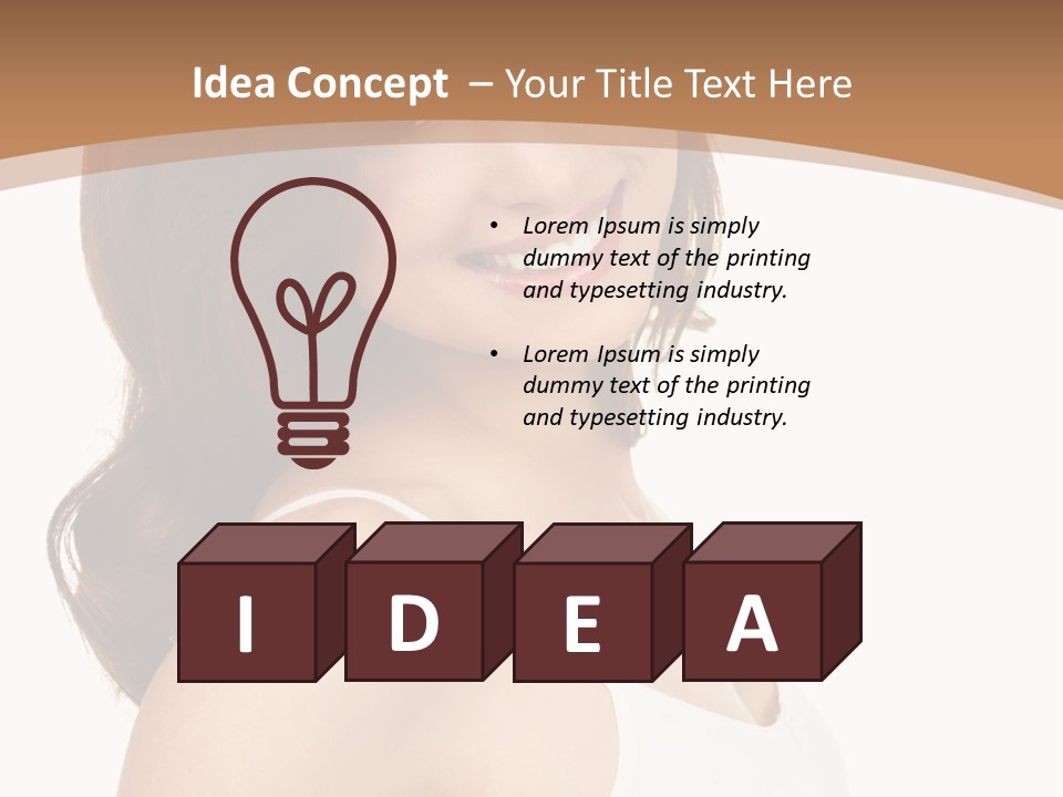 A Woman In A White Tank Top Is Smiling PowerPoint Template