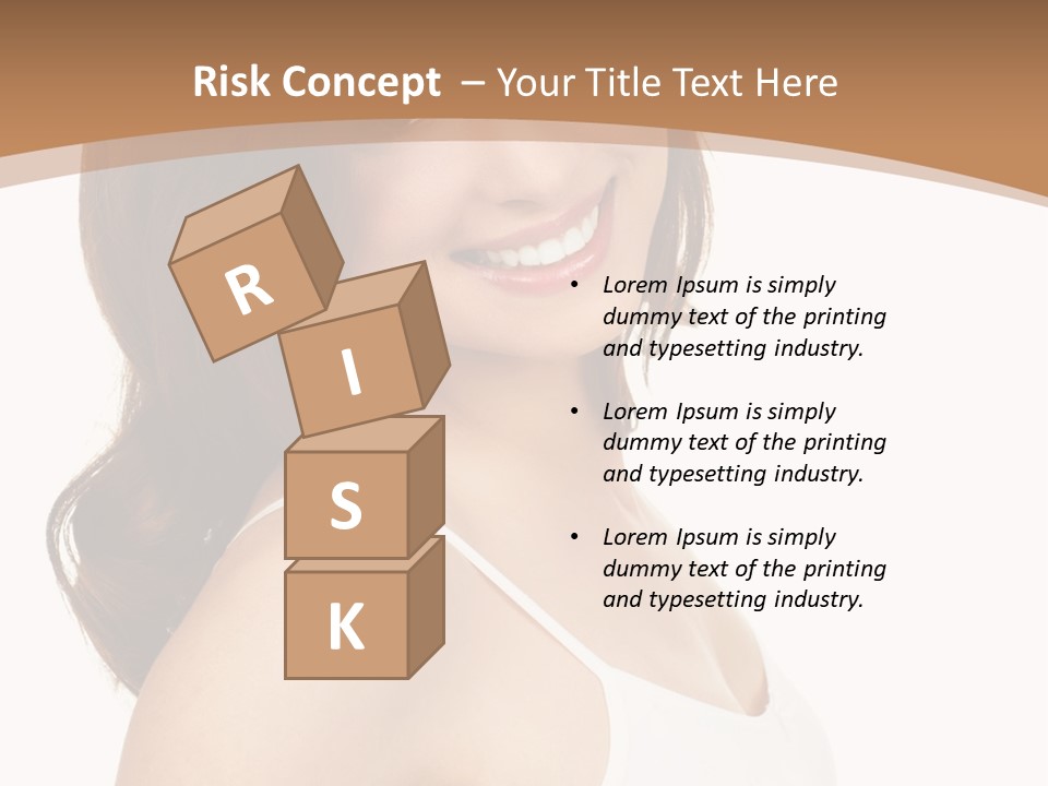 A Woman In A White Tank Top Is Smiling PowerPoint Template