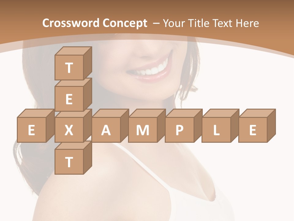 A Woman In A White Tank Top Is Smiling PowerPoint Template