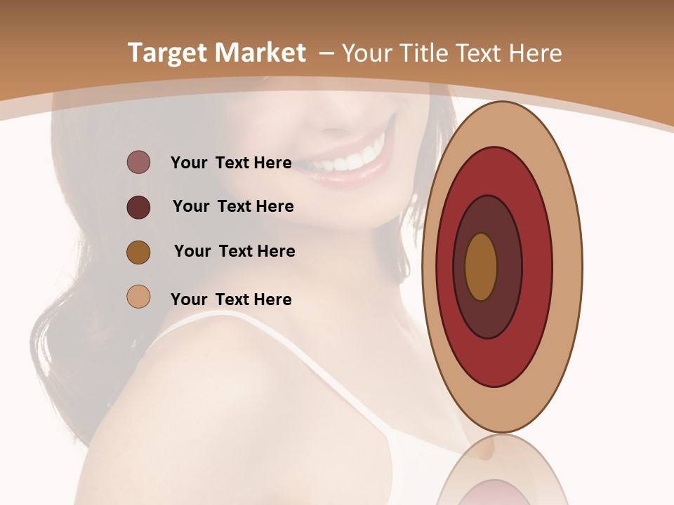 A Woman In A White Tank Top Is Smiling PowerPoint Template
