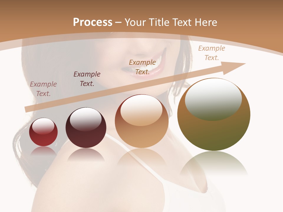 A Woman In A White Tank Top Is Smiling PowerPoint Template