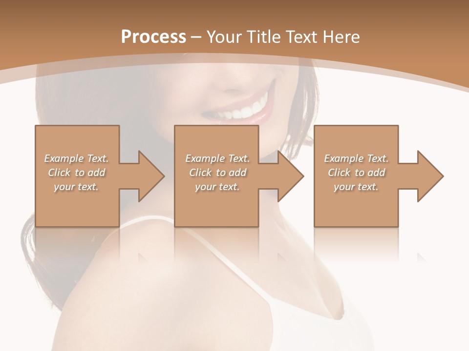 A Woman In A White Tank Top Is Smiling PowerPoint Template