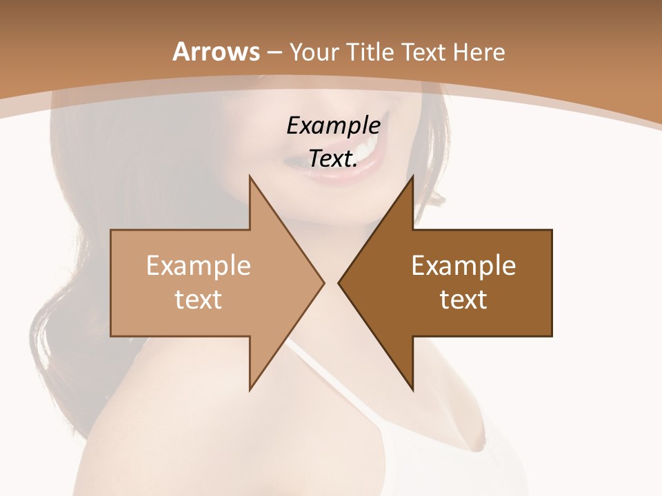 A Woman In A White Tank Top Is Smiling PowerPoint Template