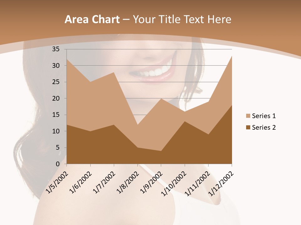 A Woman In A White Tank Top Is Smiling PowerPoint Template