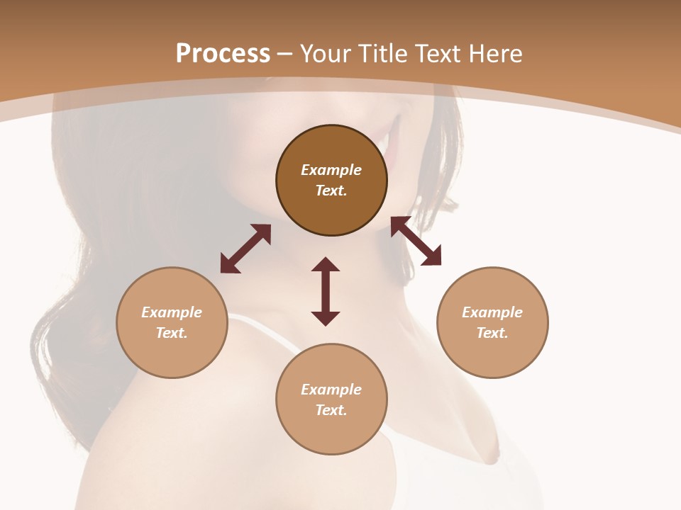 A Woman In A White Tank Top Is Smiling PowerPoint Template