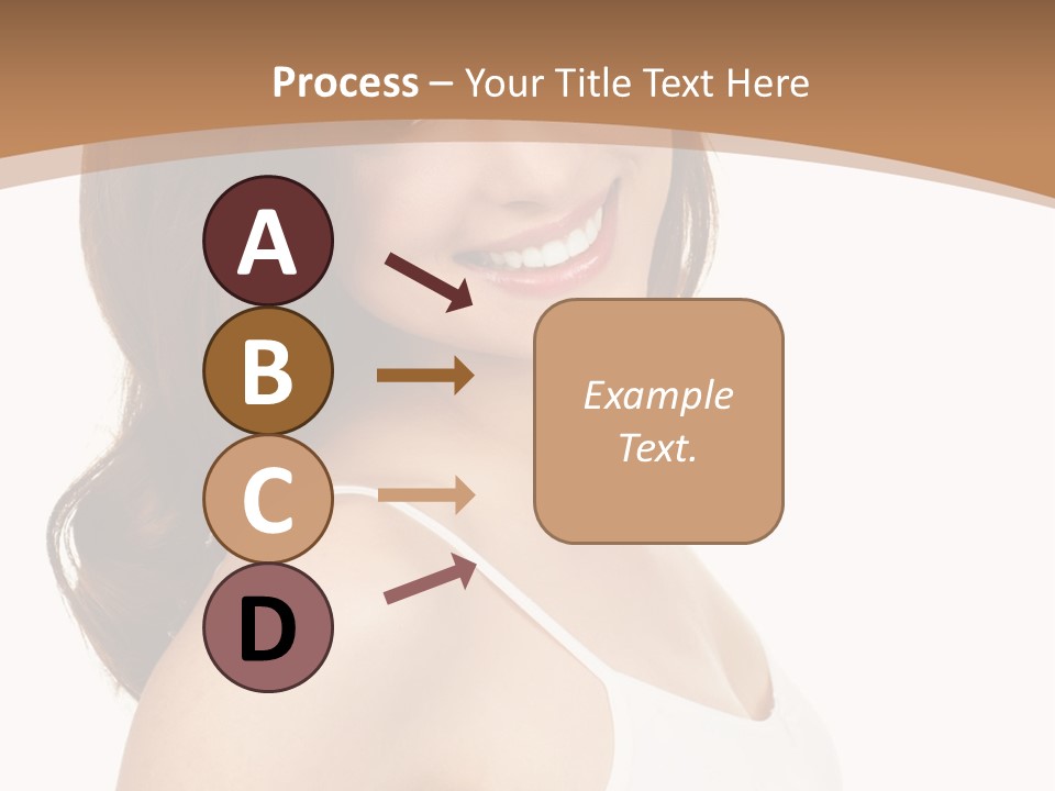 A Woman In A White Tank Top Is Smiling PowerPoint Template