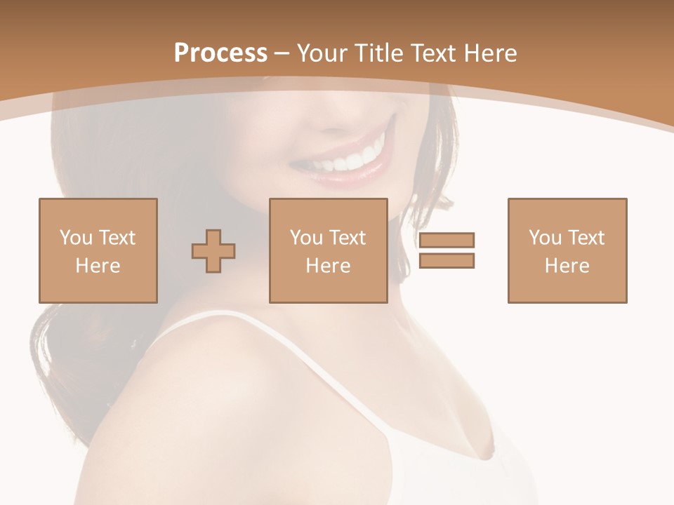 A Woman In A White Tank Top Is Smiling PowerPoint Template