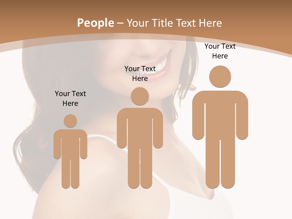 A Woman In A White Tank Top Is Smiling PowerPoint Template