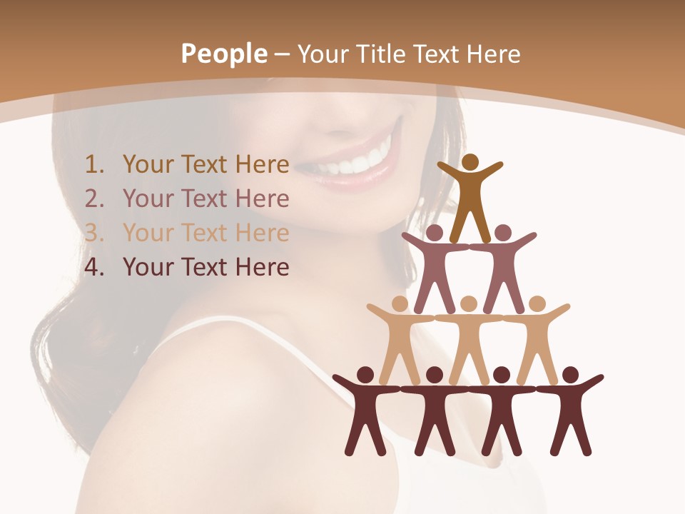A Woman In A White Tank Top Is Smiling PowerPoint Template