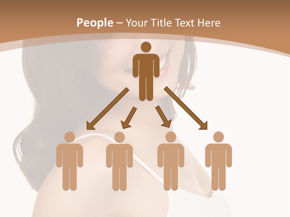 A Woman In A White Tank Top Is Smiling PowerPoint Template