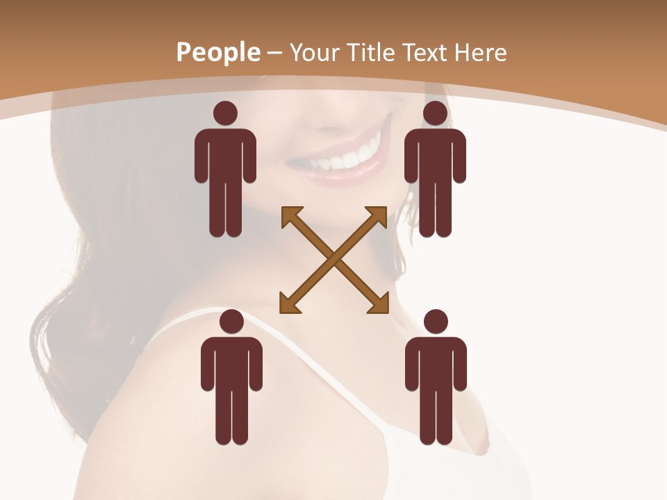 A Woman In A White Tank Top Is Smiling PowerPoint Template