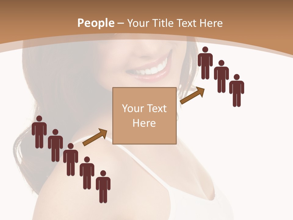 A Woman In A White Tank Top Is Smiling PowerPoint Template