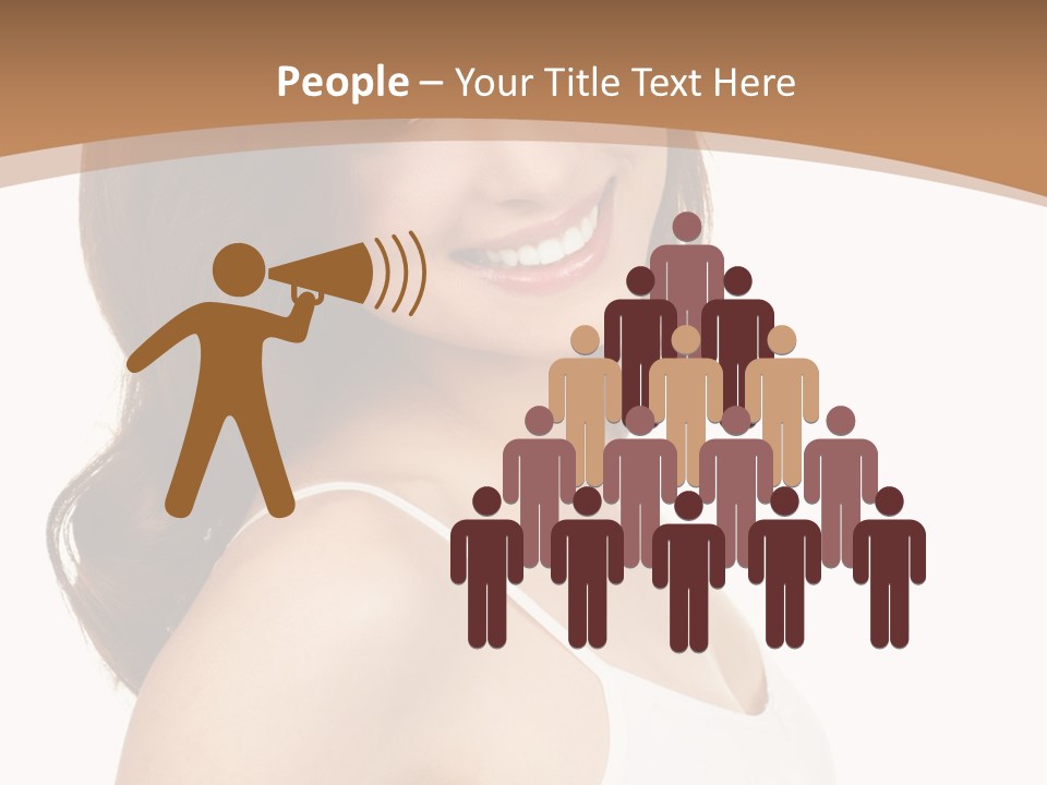 A Woman In A White Tank Top Is Smiling PowerPoint Template
