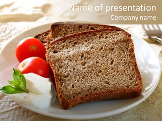 Crust Brown Cheese PowerPoint Template