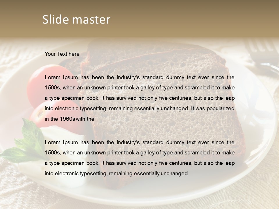 Crust Brown Cheese PowerPoint Template