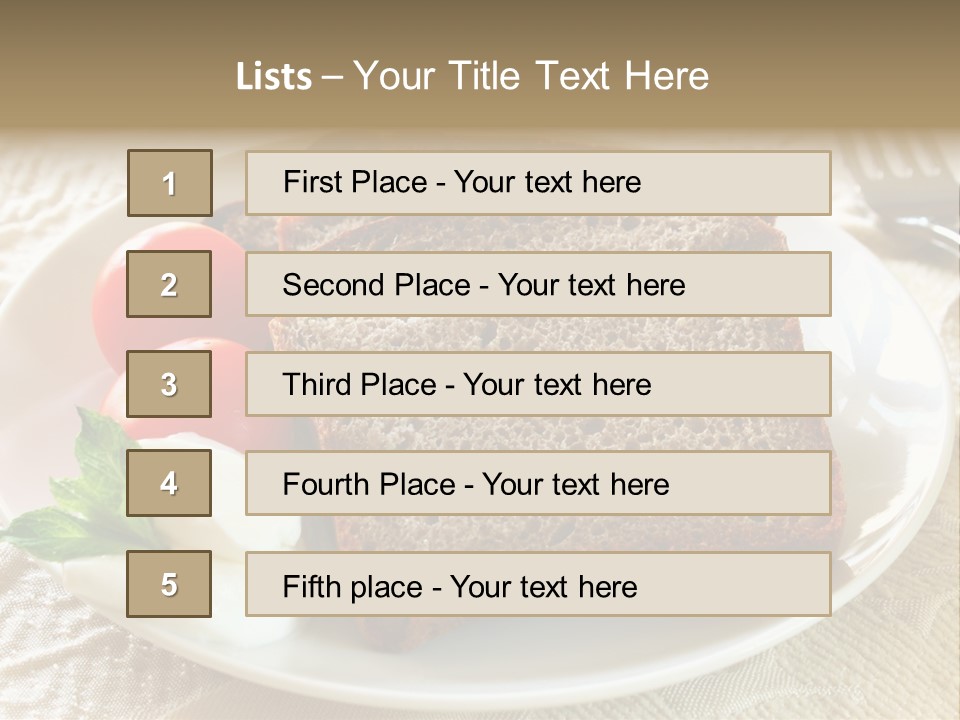 Crust Brown Cheese PowerPoint Template