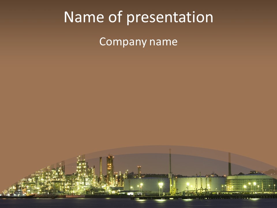 A Power Plant In The Middle Of A Body Of Water PowerPoint Template