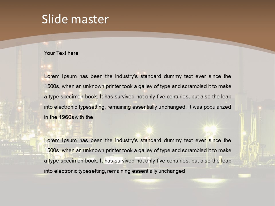 A Power Plant In The Middle Of A Body Of Water PowerPoint Template