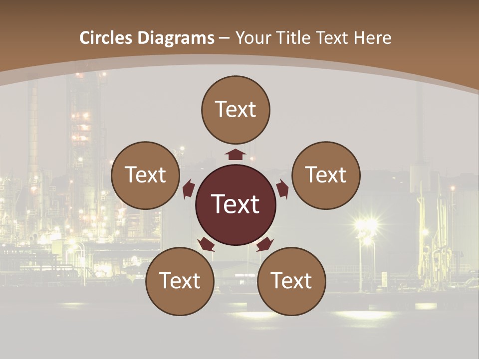 A Power Plant In The Middle Of A Body Of Water PowerPoint Template