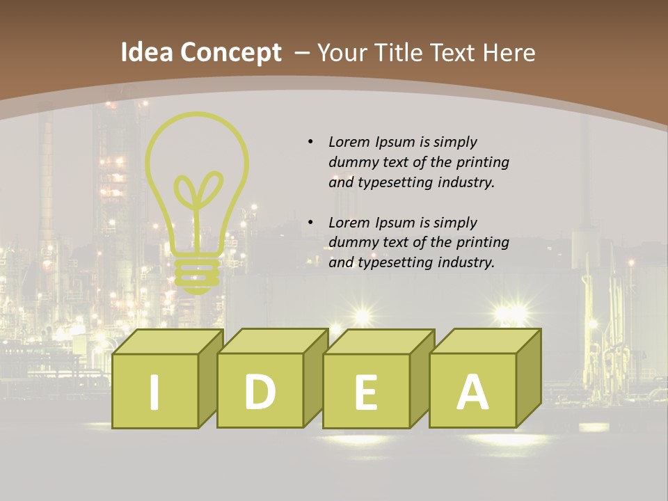 A Power Plant In The Middle Of A Body Of Water PowerPoint Template