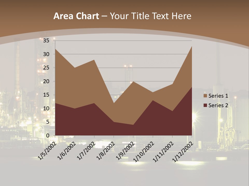A Power Plant In The Middle Of A Body Of Water PowerPoint Template