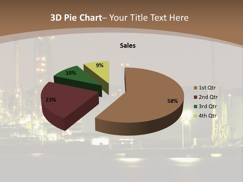 A Power Plant In The Middle Of A Body Of Water PowerPoint Template