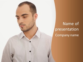 Male Overweight Sleeping PowerPoint Template