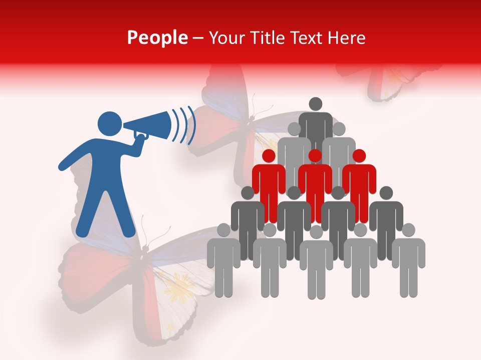 Spring Flying People PowerPoint Template