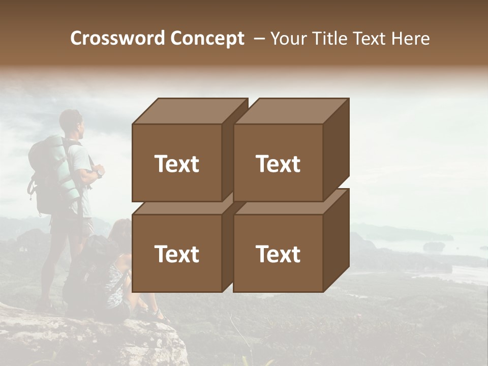 Success Hike Cliff PowerPoint Template