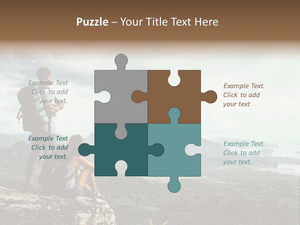 Success Hike Cliff PowerPoint Template