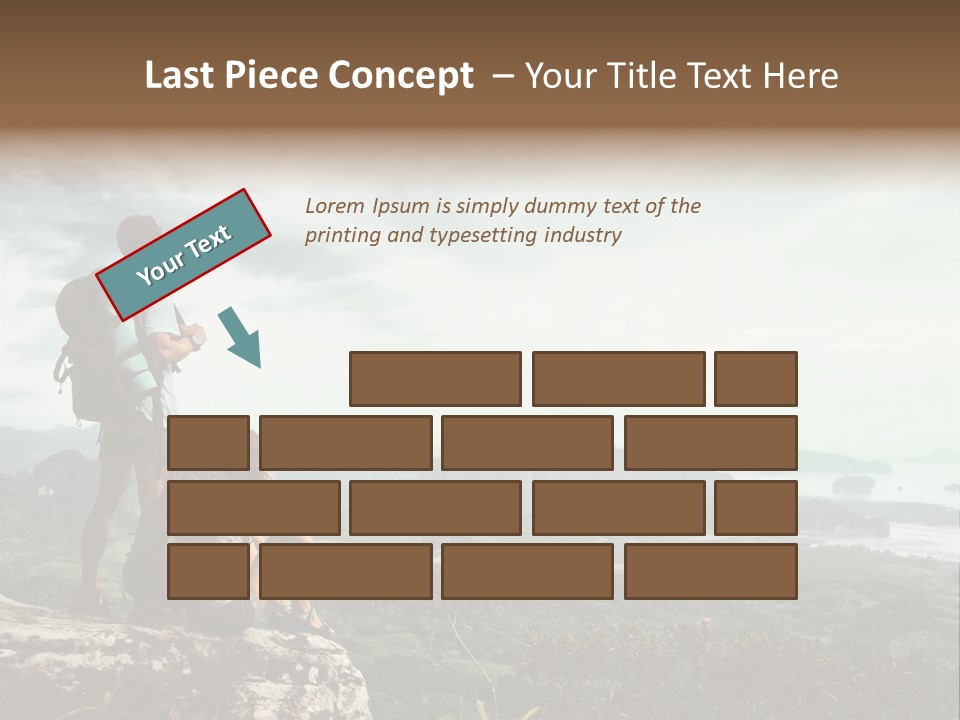Success Hike Cliff PowerPoint Template