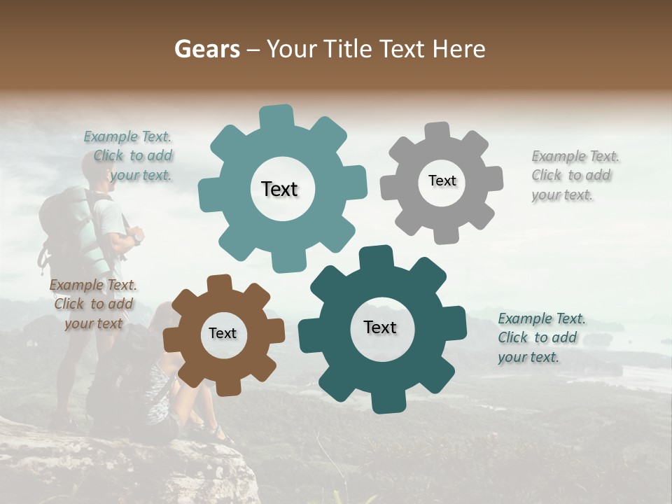 Success Hike Cliff PowerPoint Template