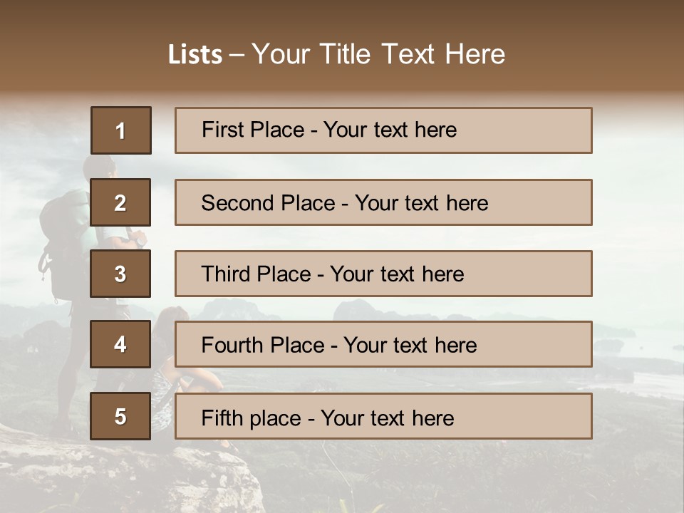 Success Hike Cliff PowerPoint Template