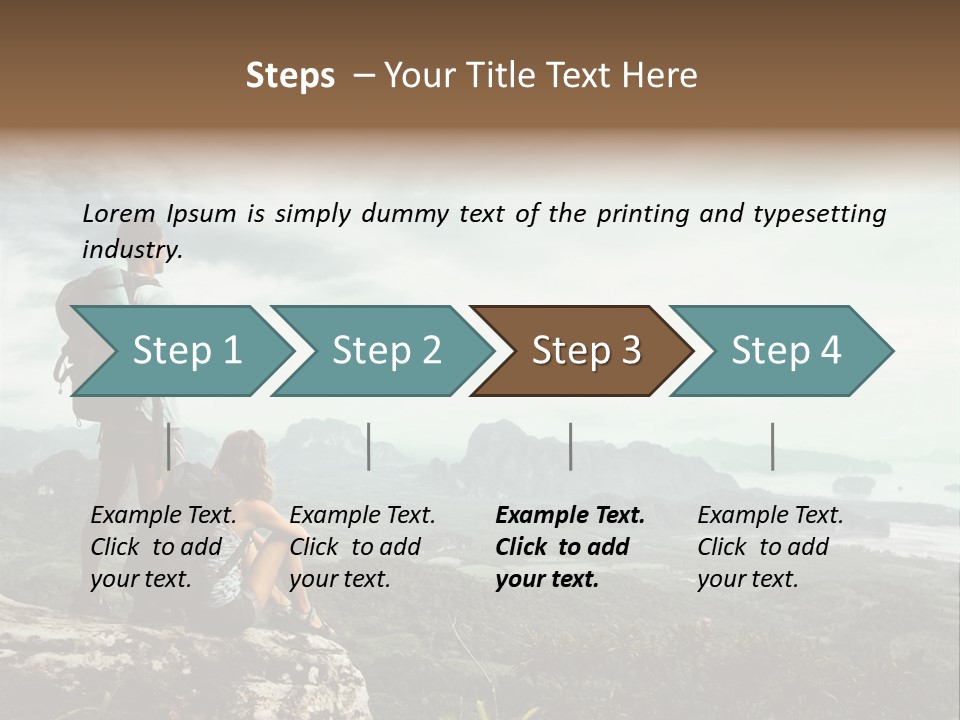 Success Hike Cliff PowerPoint Template