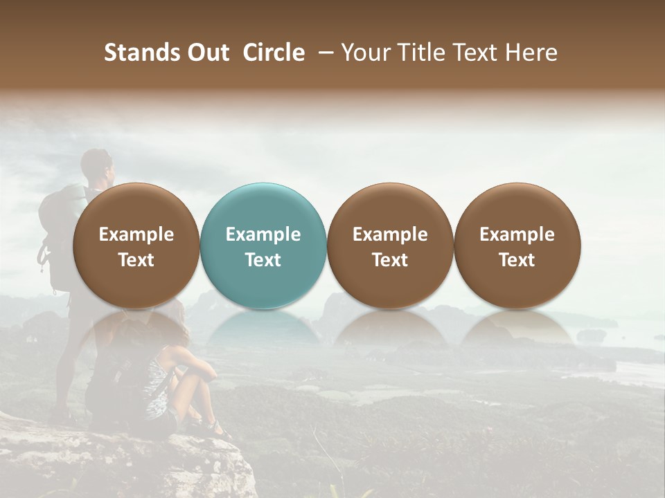 Success Hike Cliff PowerPoint Template