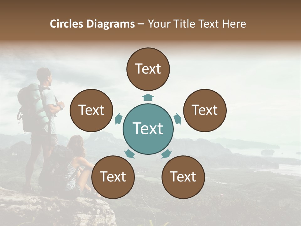 Success Hike Cliff PowerPoint Template