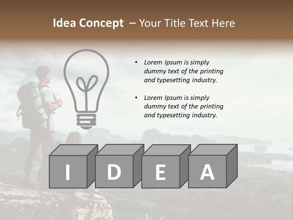 Success Hike Cliff PowerPoint Template