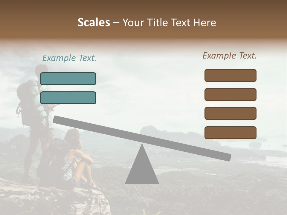 Success Hike Cliff PowerPoint Template