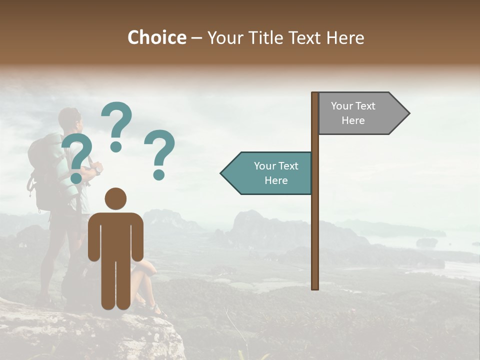 Success Hike Cliff PowerPoint Template