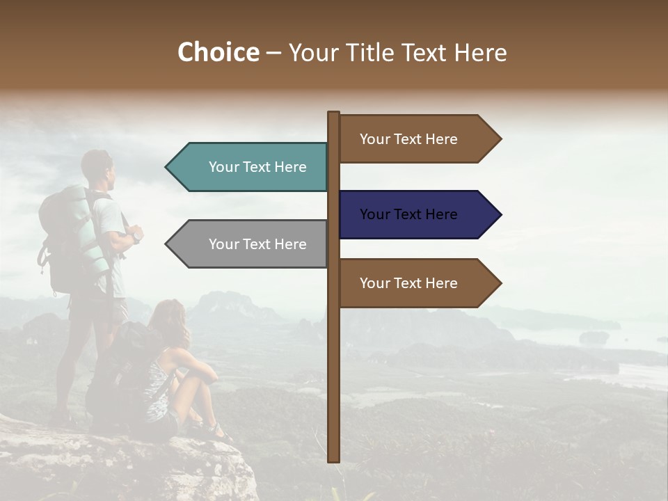 Success Hike Cliff PowerPoint Template
