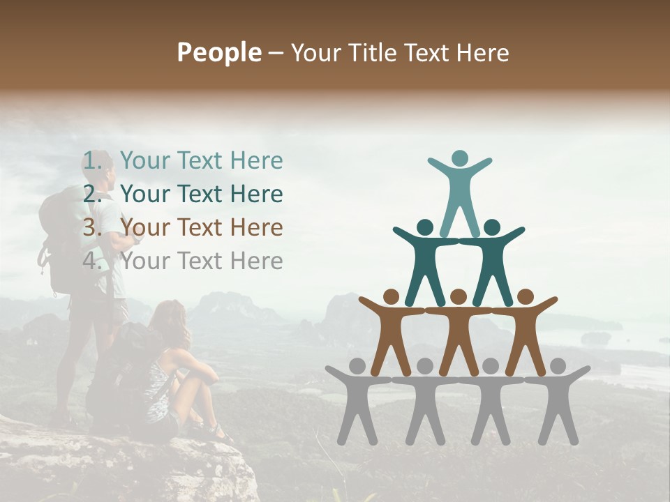 Success Hike Cliff PowerPoint Template